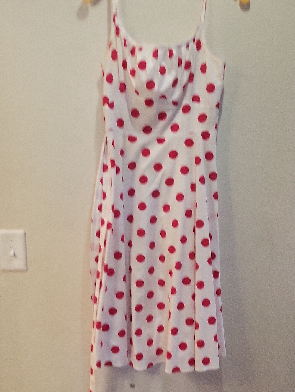 Stop Staring! White And Red Polka Dot Swing Dress M